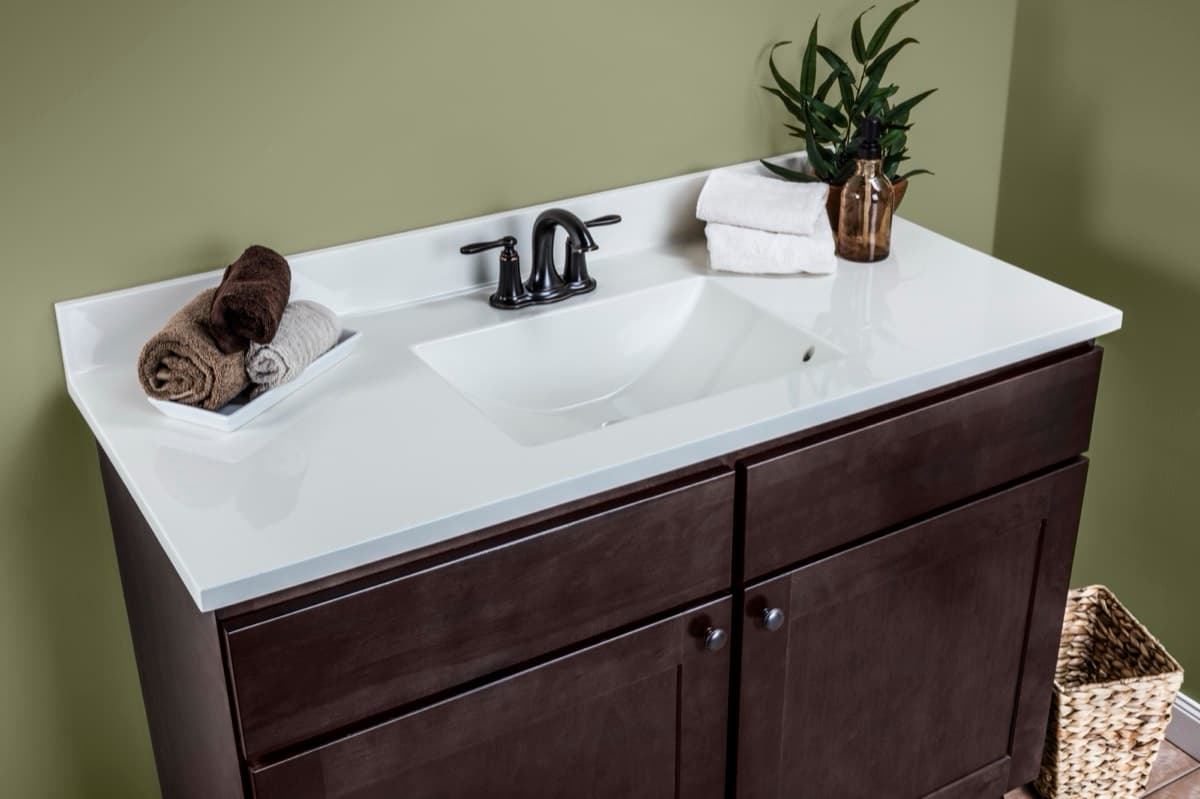 Cultured Marble Linen top with Classic Dartmouth Dark Sable vanity